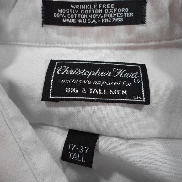 Christopher Hart White Oxford Big and Tall 17-37 Button down - Picture 3 of 4